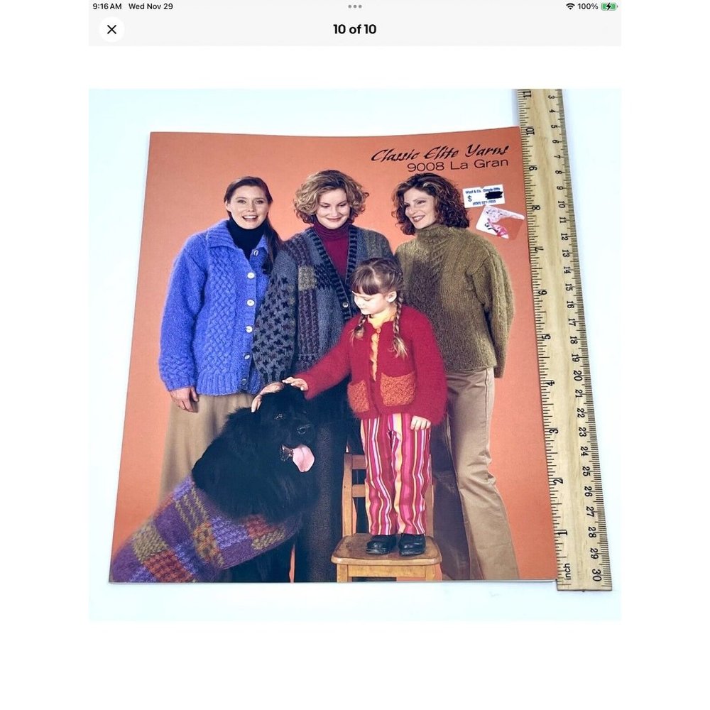 Classic Yarns 9008 La Gran Sweaters Vtg 70s 80s Knitting Bk Family & Dog Sweater - Picture 10 of 10